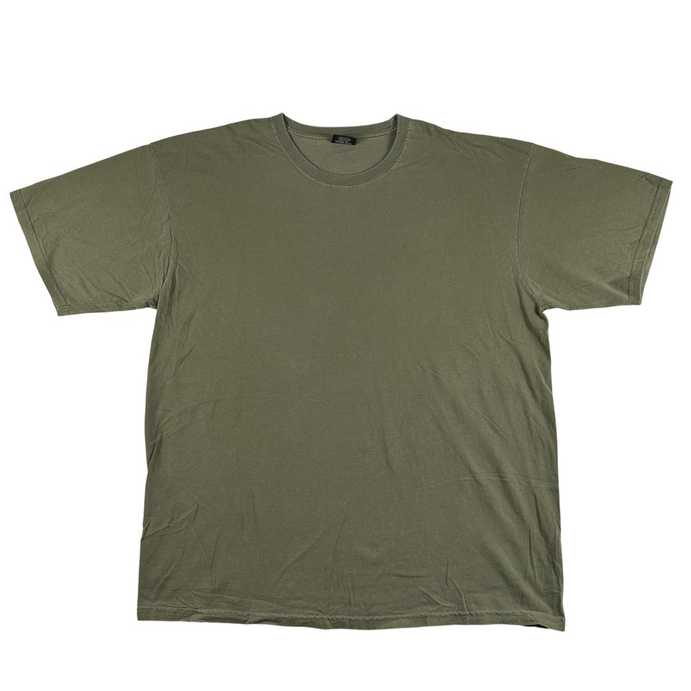 Stussy Shirt Mens 2XL Green Solid Basic Cotton Crewneck T-Shirt Streetwear